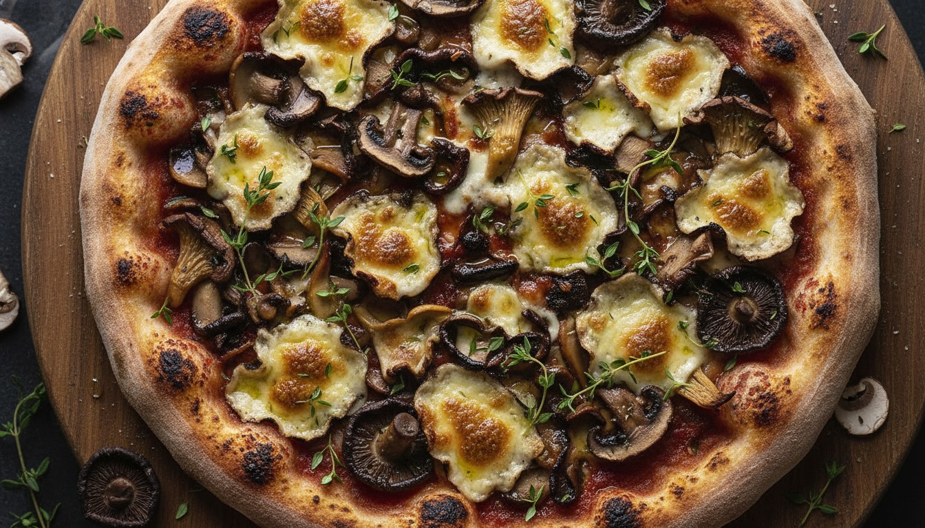 Wild mushroom pizza